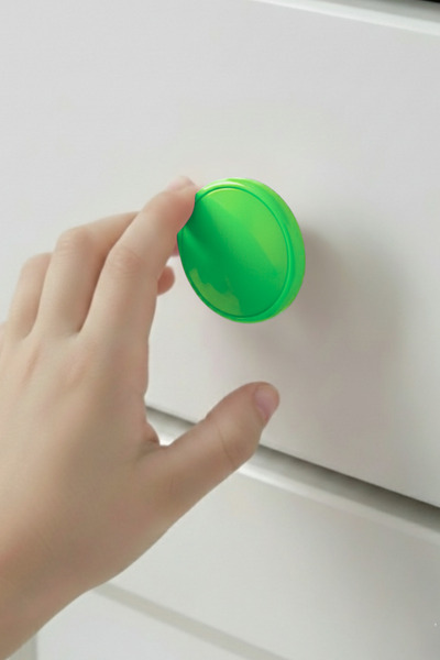 MegaVitrin Green Children's Room Furniture Handle - 55 mm - Abs Plastic Single Button Cabinet and Drawer Handle