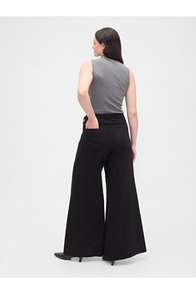 GAP Kadın Siyah Washwell Wide Leg Pantolon