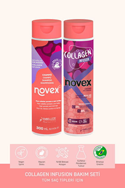 NOVEX Collagen Infusion-ınce Telli Saçlar Için Hacim Veren Kolajen Şampuan Ko...