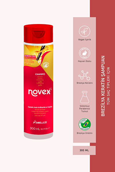 NOVEX Brezilya Keratin- Kurumuş Ve Zarar Görmüş Saçlar Için Keratin Içeren Şampuan 300ml