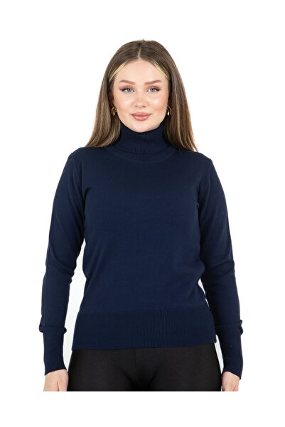 Sortie Turtleneck Basic Sweater Navy Blue