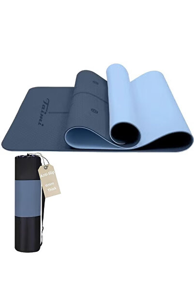 Taimi Alignment Lined Anti-Tear, Anti-Slip Yoga Mat with Carrying Bag, Light ...