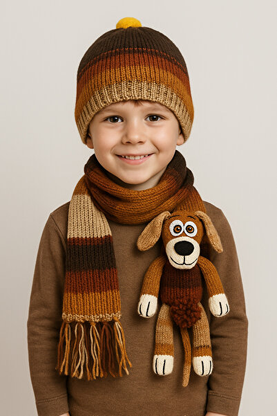 drt tasarım لعبة كلب أميغورومي من نوع أسكوت بيريه مُجمعة باللون البني البيج