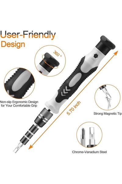 Tool 115 Parça Hassas Tornavida Seti- Çok Fonksiyonlu Bilgisayar, Telefon, Elektronik Cihaz Tamir Seti