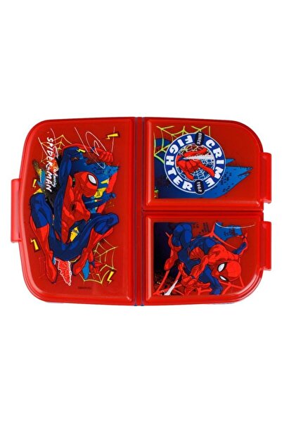 Micostore Πλαστική κατσαρόλα, χωρισμένη σε διαμερίσματα, παιδική, Spiderman, για αγόρια, 790 ml, 18 x 13,5 x 5,5 cm