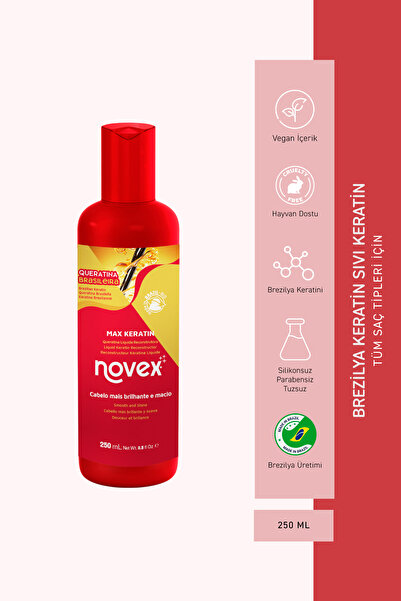 NOVEX Brezilya Keratin - Kurumuş Ve Zarar Görmüş Saçlar Için Konsantre Sıvı Keratin 250ml