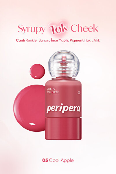 PERIPERA İnce Yapılı, Ciltle Bütünleşen, Pigmentli Likit Allık Syrupy Tok Cheek (05 Cool Apple)