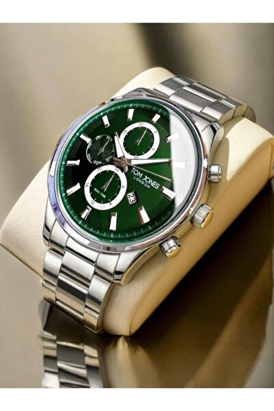 Tom Jones Marka Gümüş Renk 2 Yıl Garantili Erkek Kol Saati - Bileklik Hediyeli