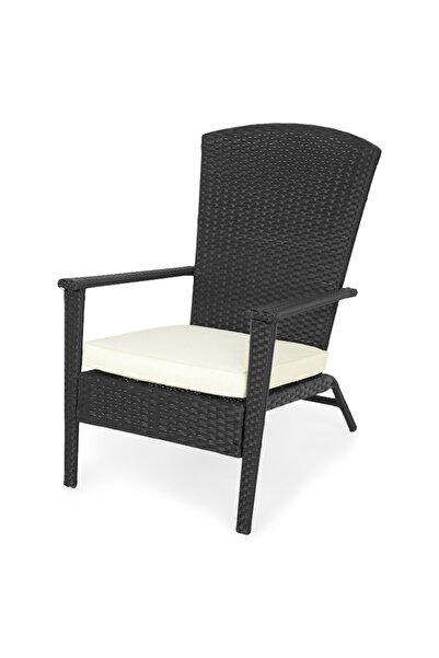 Maison Mex Garden/Terrace Armchair, Kampem, 65 x 85 x 90cm, Black/Beige