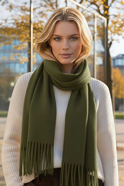 Uniquetrenders Γυναικείο χειμωνιάτικο σάλι με μαλακή υφή με φούντες