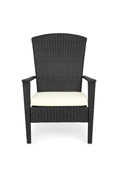Maison Mex Garden/Terrace Armchair, Kampem, 65 x 85 x 90cm, Black/Beige