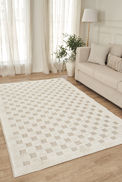 Post Halı Sisal Yumuşak Peluş Post Shaggy Halı Krem Bej Oturma Odası Salon Mutfak Yoluk Halısı