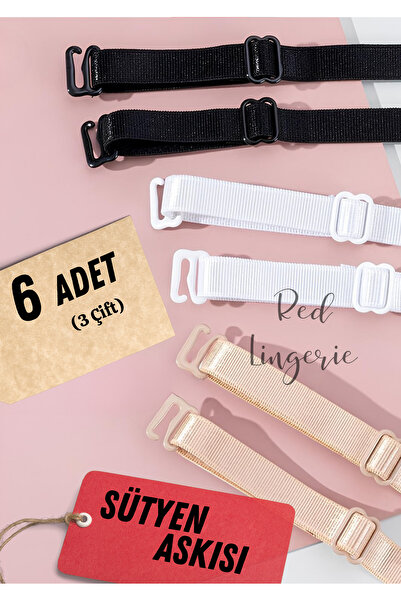 red iç giyim Free Nikel Kaplama Metal Uçlu Siyah-beyaz-ten Sütyen Askısı (6 A...