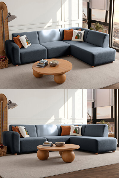 Eymense Sloft Köşe Koltuk Takımı Mavi