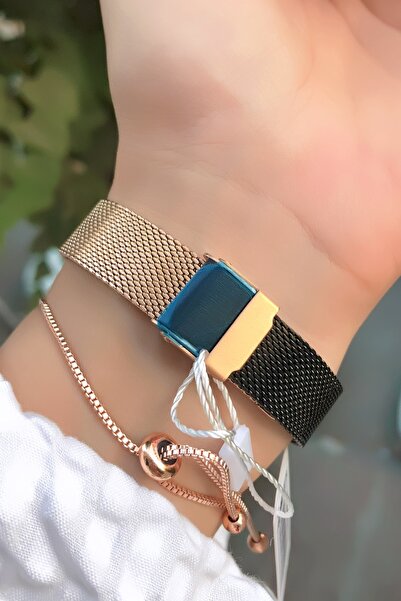 Homies Marka Çelik Kordon Iki Renk Kol Saati Bileklik Hediyeli