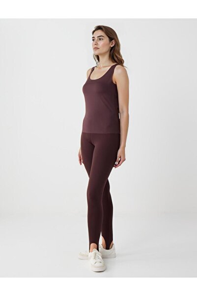 Jimmy Key Acı Kahve Dar Kesim Normal Bel Örme Tayt