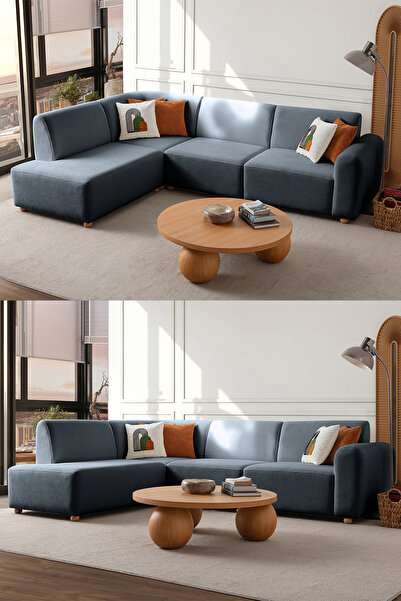 Eymense Sloft Köşe Koltuk Takımı Mavi