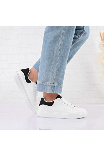Tmall Pantofi Sport De Dama,Din Piele Ecologica,D1451,Alb cu Negru