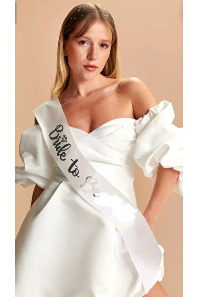 Deniz Party Store Beyaz'a Gümüş Yaldızı Bride To Be Kuşak Bekarlığa Veda Kuşağı