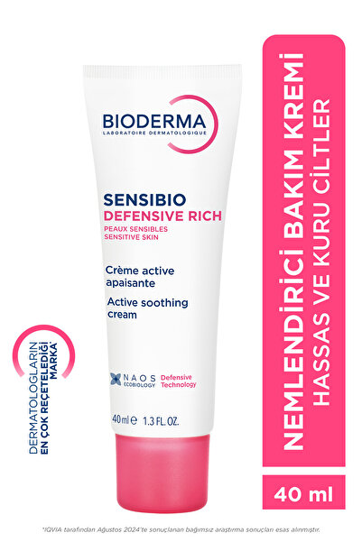 Bioderma Sensibio Defensive Rich Hassas ve Kuru Cilt Antioksidan E Vitamini Yoğun Nemlendirici Krem 40 ml