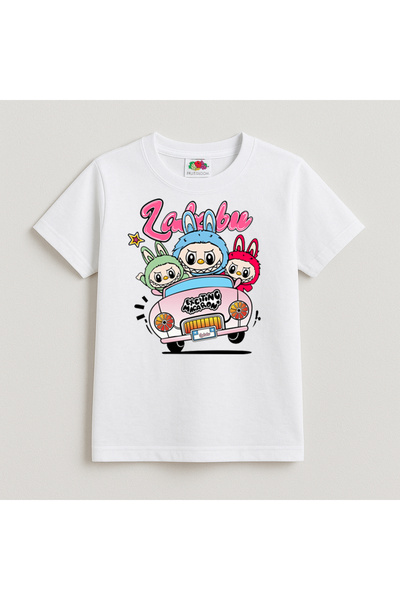 OEM Tricou pentru copii din bumbac 100% cu Labubu, alb