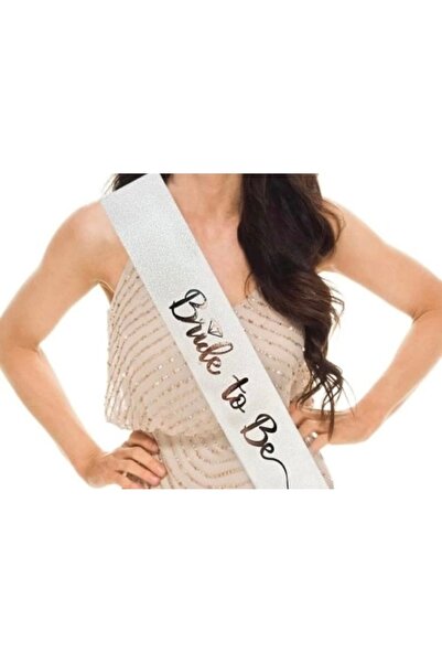 Deniz Party Store Beyaz'a Gümüş Yaldızı Bride To Be Kuşak Bekarlığa Veda Kuşağı