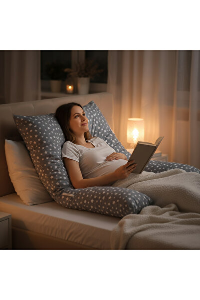 OMZ Destekli Hamile Yastığı Sırt, Kalça, Bacaklar ve Göbek Desteği Gebelik Mi...