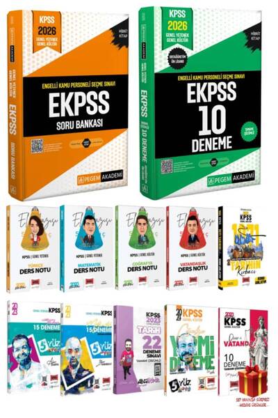 Pegem Akademi Yayıncılık 2026 Pegem EKPSS Soru Bankası+EKPSS 10 Deneme+Yargı ...