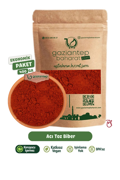 Gaziantep Baharat Acı Toz Biber 400gr – Baharatlı Lezzet, Zengin Aroma