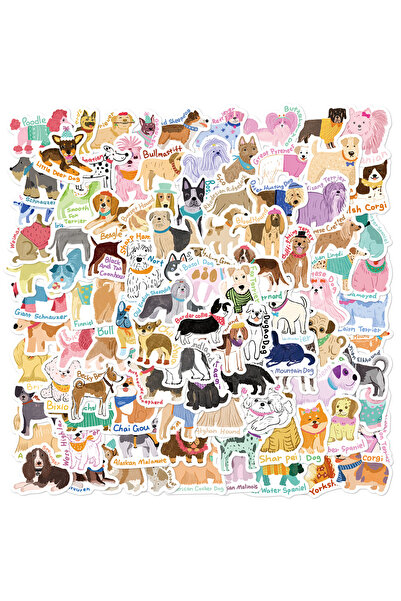 Choice 100 قطعة 100 قطعة ملصقات كرتونية لطيفة مرسومة يدويًا على شكل كلب رياح،...