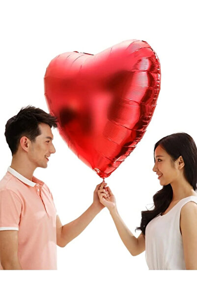 Parti dolabı 1 Adet Büyük Boy 60 cm Kırmızı Kalpli Folyo Balon Helyumla Uçan Evlilik Teklifi 14 Şubat