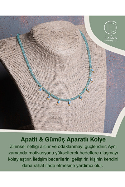 ÇAKRA DOĞAL TAŞ Apatit & Gümüş Aparatlı Kolye