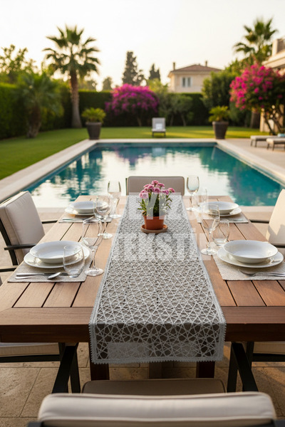 Çt Çeyizci Tekstil Runner unic cu detaliu din dantelă franceză, Runner pe mas...