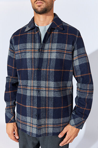 Manche Kışlık Ekose Gömlek - Lacivert | MEW121467-01