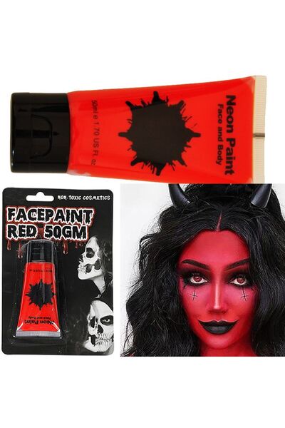 partidolu Halloween Non-toxic Neon Cream Face Body Boyama Makyaj Kırmzı Renk ...