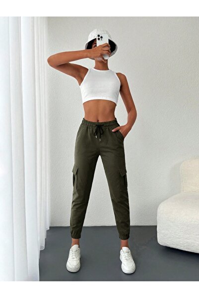 Miyalon Women's Pocketed Lace-Up Elastic Tight-Legged Comfortable Sweatpants, Trousers