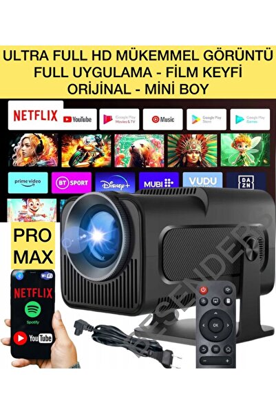 Besenders HY320 MİNİ PROMAX YeniVersiyon Taşınabilir Projeksiyon Android Wifi BT AkıllıSinemaProjektör