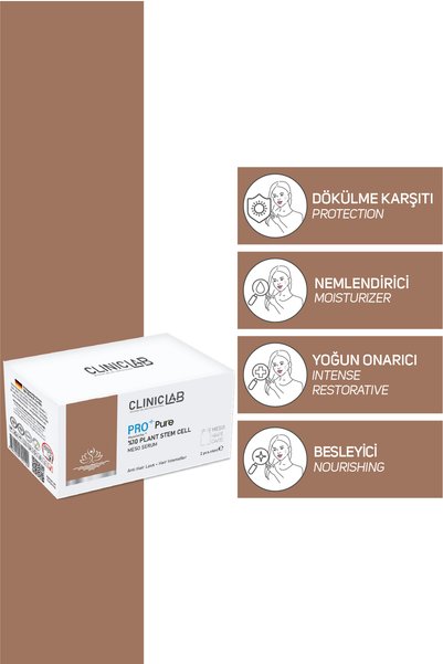 Cliniclab سيروم ميزو محفز لبصيلات الشعر، يحتوي على 10% من الخلايا الجذعية النباتية، 6 مل × قطعتين