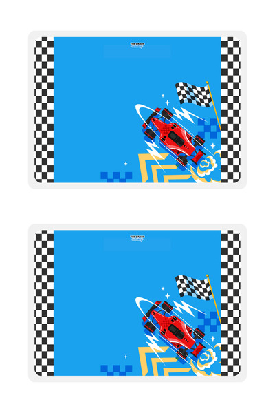 The Grade American Service Set of 2 Racing Car Themed Children's American Service Tableware and Home Decoration Dinner Mat