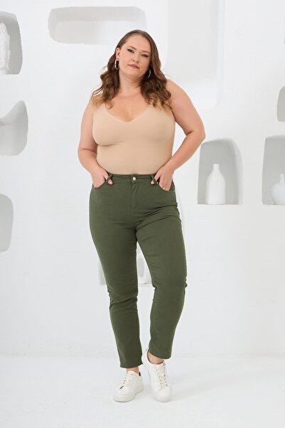 RMG Plus Size Khaki Cotton Trousers