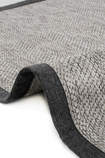 CarpetDiem Home Design Dokuma Balık Sırtı Sisal Kolay Temizlenir Mutfak Antre Oturma Odası Kumaş Bordürlü Özel Halı