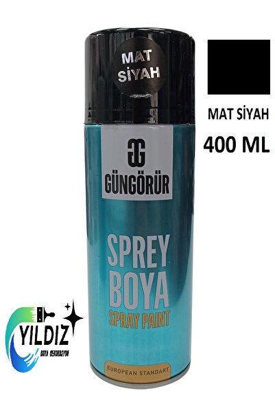 Güngörür Sprey Boya 400 ML Metal,Ahşap Her Türlü Yüzeye MAT SİYAH