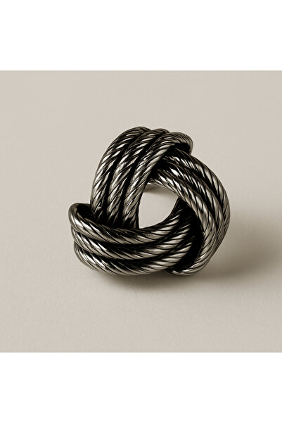 MELENY Düğüm Model Tırtıklı Sarmal Vintage Gold Üç Sıra Küpe