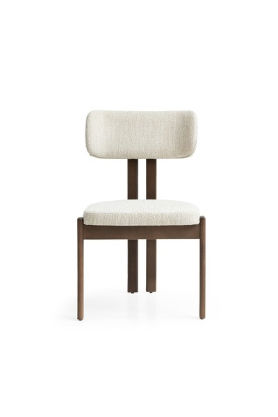 comiet Orbi ahşap lüx sandalye teddy kumaş