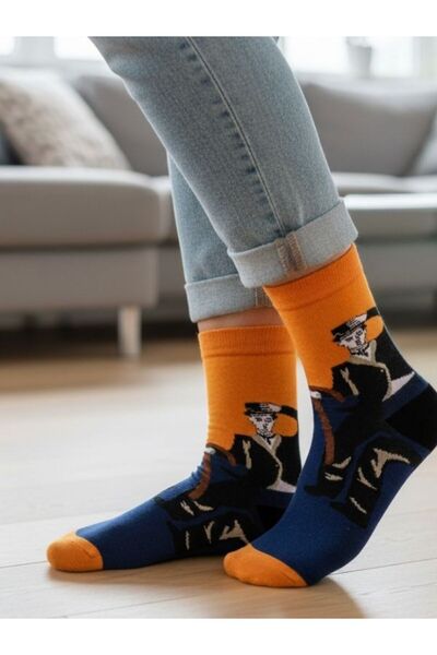 MVS NEWAGE جوارب تشارلي شابلن ملونة منقوشة للجنسين