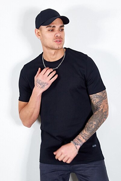 Manche Мъжка черна тениска Basic - Mes216959-01-6959