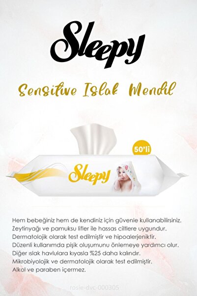 Sleepy 12 Al 11 Öde Sensitive Islak Mendil 25'li Ve Rosıe