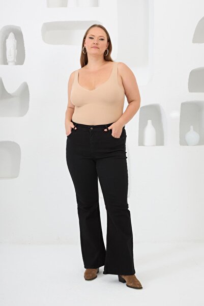 RMG Plus Size Black SPanish Leg Jeans