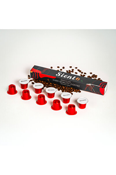 siento gıda قهوة كبسولات أصلية فاخرة علبة واحدة (متوافقة مع نسبريسو) (10 كبسو...