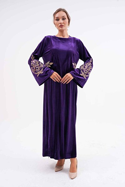 EL jadida Rochie de seară din catifea brodată pentru femei